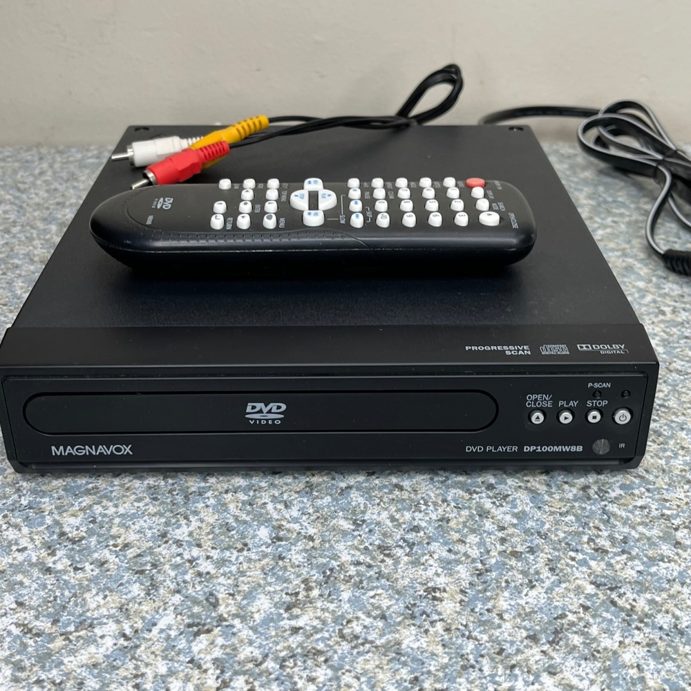 Magnavox DVD Player DP100MW8B Black Progressive Scan Dolby Digital Remote Bundle